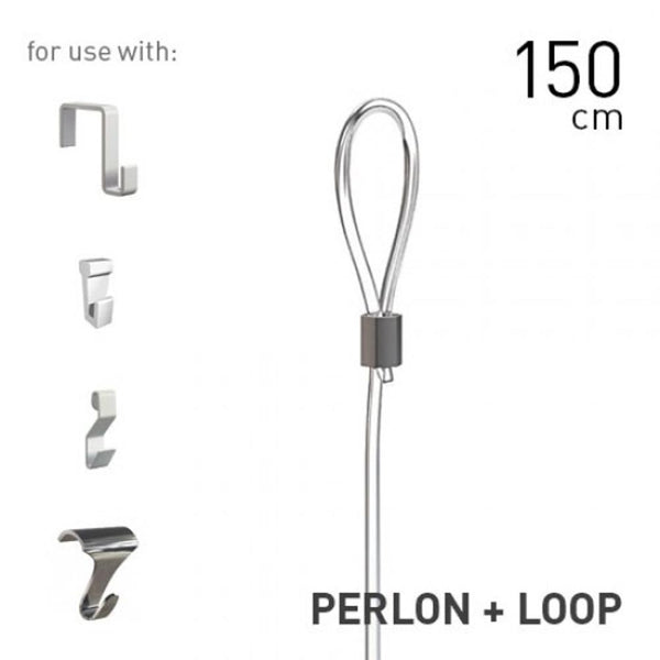 Perlon Cord & Loop Picture Hanging Gallery Rail 2mm 150cm Taskar