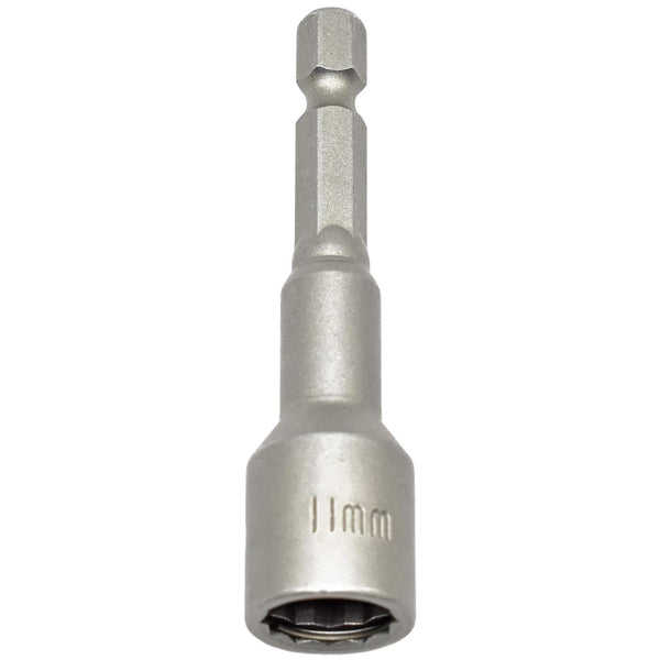 11mm Cladding & Roofing Bi-Hex Socket 65mm Long 1/4" Drive + Retaining Clip (20 Pack)